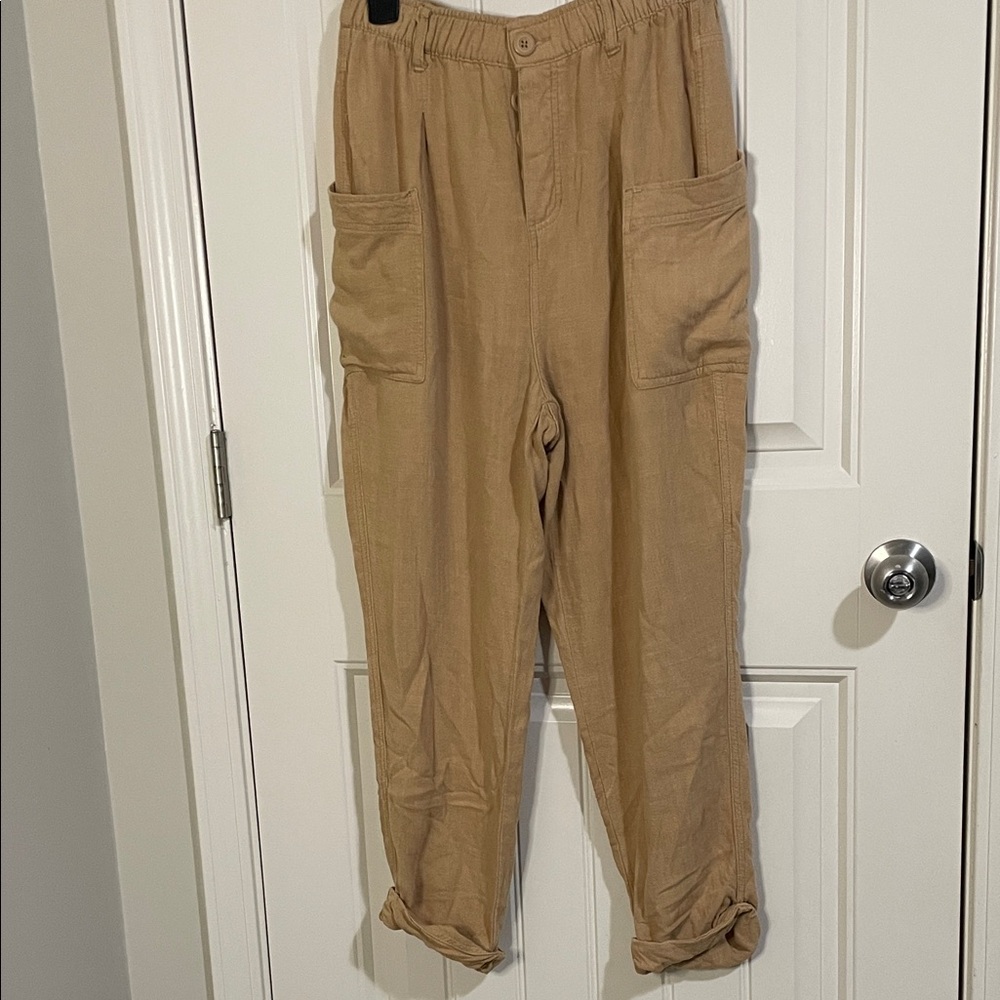 Wonderly Khaki Cargo Pocket Utility Pants